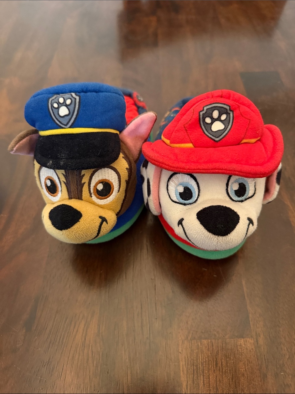 Paw Patrol Plush Slippers - Blue & Red Puppy Heads